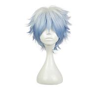 LINLINCD Cosplay Wig Anime Gintama Sakata Gintoki Wig Cosplay Costume Silver Soul Men & Women Short Hair Halloween Party Wigs