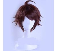 LINLINCD Cosplay Wig Anime Haikyuu!! Cosplay Wig Oikawa Tooru Costume Dark Red Synthetic Hair Costume Headpiece