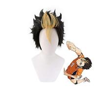 LINLINCD Cosplay Wig Anime Haikyuu!! Karasuno Nishinoya Yuu Short Wig Cosplay Costume Heat Resistant Synthetic Hair Haikiyu Men Women Wigs