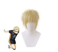 LINLINCD Cosplay Wig Anime Haikyuu! Karasuno Tsukishima Kei Short Wig Cosplay Costume Heat Resistant Synthetic Hair Haikiyu Men Women Wigs