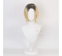 LINLINCD Cosplay Wig Anime Haikyuu Kenma Kozume Cosplay Wig Short Yellow Costume Game Wigs Halloween Costumes Hair + Wig Cap Gold