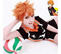 LINLINCD Cosplay Wig Anime Haikyuu!! Shoyo Hinata Cosplay Wig Short Orange Costume Game Wigs Halloween Party Wigs + Wig Cap