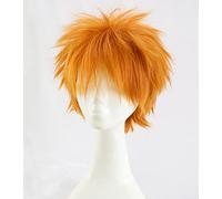 LINLINCD Cosplay Wig Anime Haikyuu Shoyo Hinata Cosplay Wig Short Orange Costume Game Wigs Halloween Costumes Hair + Wig Cap One Size Orange
