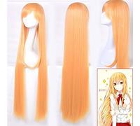 LINLINCD Cosplay Wig Anime Himouto! Umaru-Chan Wig Cosplay Costume Doma Umaru Women Long Synthetic Hair Halloween Party Role Play Wigs Orange