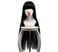 LINLINCD Cosplay Wig Anime Kakegurui Compulsive Player Jabami Yumeko Wig Cosplay Costume Women Black Long Hair Halloween Party Wigs