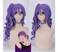 LINLINCD Cosplay Wig Anime Kuroko No Basket Murasakibara Atsushi Cosplay Wig Long Wavy Purple Hair with 60 cm Ponytail Costume Wigs + Wig Cap