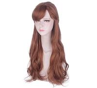 LINLINCD Cosplay Wig Anime Long E Wave Wig Princess Anna Braid Cosplay Costume Women Heat Resistant Synthetic Hair Wigs