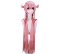 LINLINCD Cosplay Wig Anime Mirai Nikki Gasai Yuno Pink Long Wig Cosplay Costume The Future Diary Heat Resistant Synthetic Hair Women Cosplay Wigs
