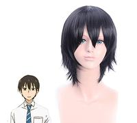 LINLINCD Cosplay Wig Anime Miss Kobayashi's Dragon Maid Takiya Makoto Cosplay Wig Short Black Synthetic Hair Kobayashi-san Chi No Maid Dragon Wigs