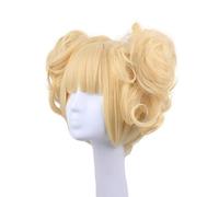 LINLINCD Cosplay Wig Anime My Boku No Hero Academia Akademia Himiko Toga Short Light Blonde Ponytails Heat Resistant Cosplay Costume Wig + Cap One Size Gold