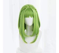LINLINCD Cosplay Wig Anime Nanamine Sakura Green Wig Cosplay Costume Jibaku Shounen Toilet Bound Hanako-Kun Heat Resistant Synthetic Hair Women Wigs Green
