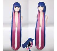 LINLINCD Cosplay Wig Anime Panty & Stocking with Garter Stocking Anarchy Wig Cosplay Costume Women Long Heat Resistant Synthetic Hair Wigs Stocking Anarchy
