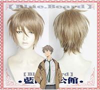 LINLINCD Cosplay Wig Anime The Millionaire Detective Balance: Unlimited Haru Kato Cosplay Wigs Linen Gold Short Synthetic Hair Wig + Wig Cap