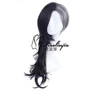 LINLINCD Cosplay Wig Anime Tokyo Ghoul Cosplay Wig Short Long Style Mixed Black and Silver Grey Wigs Halloween Party Costume Prop Wig Perucas Female