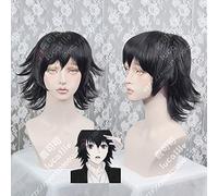 LINLINCD Cosplay Wig Anime Tokyo Ghul Juzo Suzuya Juuzou Short Heat Resistant Black Cosplay Costume Wig in Black Style + 5 Red Hair Pins