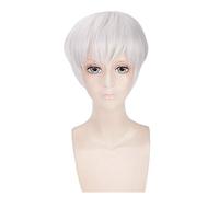 LINLINCD Cosplay Wig Anime Tokyo Ghul Ken Kaneki Wig Cosplay Costume Men & Women Short Hair Halloween Party Wigs