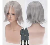 LINLINCD Cosplay Wig Anime Tokyo Ghul Re Renji Yomo Cosplay Wig Raven Short Splitter Straight Synthetic Hair Halloween Costume Role Play Wigs
