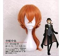 LINLINCD Cosplay Wig Biamoxer Anime Bungou Stray Dogs Cosplay Wig Chuuya Nakahara Orange Synthetic Hair for Adults