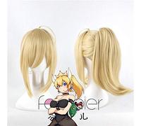 LINLINCD Cosplay Wig, Biamoxer Bowsette, Princess Bowser, Peach Sabre, Lily Cosplay Wig, Blonde Clip, Ponytail Hair Bowsette