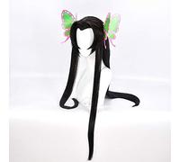 LINLINCD Cosplay Wig Blade of the Demon Slayer Kochou Kanae Cosplay Wig Kimetsu no Yaiba Long Black Straight Weak Lace Synthetic Hair + Hairpin + Wig Cap Wig with Hairpin