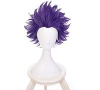LINLINCD Cosplay Wig Boku No Hero Academia Shinsou Hitoshi Shinso Wig Cosplay Costume My Hero Academia Short Purple Wigs Synthetic Hair + Wig Cap Purple