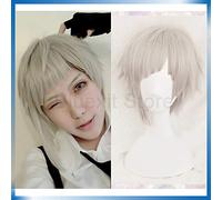 LINLINCD Cosplay Wig Bungou Stray Dogs Nakajima Atsushi Wig Cosplay Synthetic Hair Short Beige Ivory Adult Halloween Anime Role Play Hair