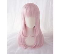 LINLINCD Cosplay Wig Chika Fujiwara Pink Wig Cosplay Kaguya-sama: Love is War Heat Resistant Hair Cosplay Costume Wigs + Bow Hairpin Wig Only