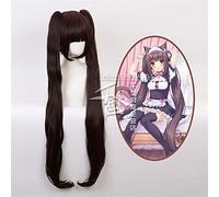 LINLINCD Cosplay Wig Chocola Nekopara Cosplay Wig Chocolate Heat Resistant Synthetic Hair Chocolate Cosplay Hair
