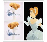 LINLINCD Cosplay Wig Cinderella Princess Cosplay Wig Yellow Wig Role Play Classic Cinderella Updo Costume Wigs + Wig Cap