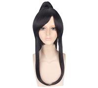 LINLINCD Cosplay Wig D.Gray Man Yu Kanda Black Long Ponytail Wig Cosplay Costume Heat Resistant Synthetic Hair Men Women Halloween Party Wigs