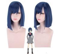 LINLINCD Cosplay Wig Darling in the Franxx Wig 015 Ichigo Cosplay Wig 35 cm Short Straight Anime Hair Costume Party Wig Navy Blue Favourite in the Franx