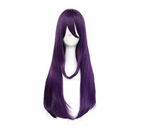 LINLINCD Cosplay Wig DDLC Doki Doki Literature Club Yuri Women Purple Long Wig Cosplay Costume Heat Resistant Synthetic Hair Party Role Play Wigs Purple