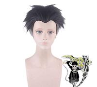 LINLINCD Cosplay Wig Demon Slayer Kimetsu no Yaiba Gyoumei Himejima Kyoumei Short Wig Cosplay Costume Heat Resistant Synthetic Hair Men Wigs