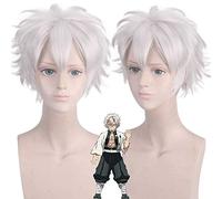 LINLINCD Cosplay Wig Demon Slayer Nezuko Kamado Cosplay Wigs Kimetsu no Yaiba Heat Resistant Hair Cosplay Wigs Muichirou Hashibira Inosuke Tomioka Shinazugawa Sanemi