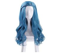LINLINCD Cosplay Wig Descendants 2 Evie Dark Blue Long Wavy Wig Cosplay Costume Props 60 cm B