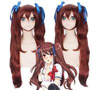 LINLINCD Cosplay Wig Destiny / Stay Night Tohsaka Rin Another Akazawa Izumi Cosplay Wig Long Curly e Wigs with Two Claw Clips Ponytail Synthetic Hair