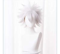 LINLINCD Cosplay Wig Devil's Blade Undead Kawamita Wind Posts Silver Grey Exploding Head Short Cosplay Wig Silver Grey