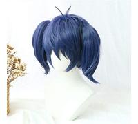 LINLINCD Cosplay Wig DIOCOS Anime Happy Sugar Life Koube Shio Cosplay Wig Kawaii Heat Resistant Synthetic Wig Men Women Blue Hair Halloween Party One Size Blue