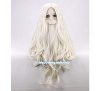 LINLINCD Cosplay Wig Dumbledore Wig with Beard Wizard Gandalf Role Play Blonde Long Hair Old Man Wizard Costume Wig Halloween Costumes
