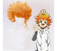 LINLINCD Cosplay Wig Emma Cosplay Wig Anime Yakusoku No Neverland The Promised Neverland 63194 Orange Heat Resistant Synthetic Hair Wigs + Wig Cap
