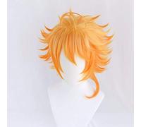 LINLINCD Cosplay Wig Emma Cosplay Wig Anime Yakusoku No Neverland Women Orange Cosplay Wig The Promised Neverland Emma Cosplay + Wig Cap Like the Picture