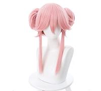 LINLINCD Cosplay Wig Fate/FGO Yuzao Front Secretary Fox Sparkle Pink Hair Bag Cosplay Anime Wig Pink
