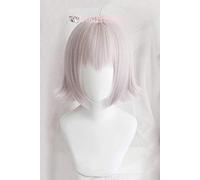 LINLINCD Cosplay Wig Fate/Grand Orde FGO Jeanne d Arc Alter Jeanne d'Arc Silver Pink Purple Heat Resistant Cosplay Costume Wig + Track + Cap Basic Wig