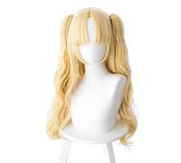 LINLINCD Cosplay Wig Fate Grand Order Cosplay Wig Ereshkigal Servant Lancer Blonde Synthetic Hair Wig Cap Halloween Cosplay 80 cm
