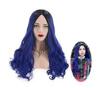 LINLINCD Cosplay Wig Film Descendants 3 Evie Long Wavy Wig Cosplay Costume Heat Resistant Synthetic Hair Women Adult Party Wigs