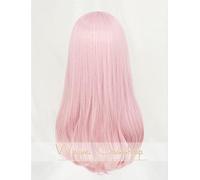 LINLINCD Cosplay Wig Fujiwara Chika Cosplay Wig Kaguya-sama: Love is War 55 cm Pink Cosplay Costume Wigs + Wig Cap + Black Bowknot Hairpin Wig Only