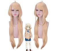 LINLINCD Cosplay Wig Futaba Anzu Cosplay Wig The Idolmaster Cinderella Girls Cosplay Wig The Idolmaster Costume Cosplay Gold Hair Women + Wig Cap