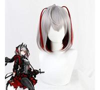 LINLINCD Cosplay Wig Game Arknights Cosplay Wigs Myrtle, Noir Corne, Crown Killer, Black, Anime Costume Role Play Wig + Wig Cap W.
