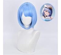 LINLINCD Cosplay Wig Game Azur Lane Chabayev Cosplay Wig Blue Short Heat Resistant Fibre Hair Anime Costume Wigs + Wig Cap