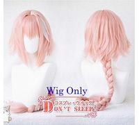 LINLINCD Cosplay Wig Game Fate Apocryph Astolfo Cosplay Wigs 80 cm Long Pink Mixed Heat Resistant Synthetic Hair Cosplay Costume Wig Only Wig